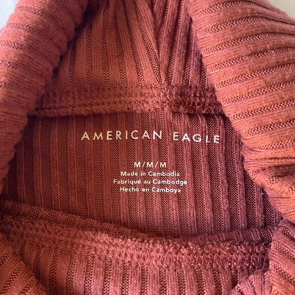 American Eagle Women’s Long sleeve Turtleneck Sweater size M, Solid Brown - Picture 5 of 8
